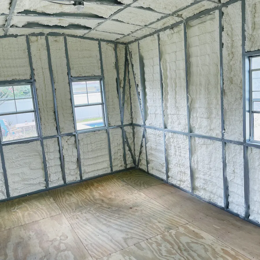 Closed-cell spray foam insulation applied to wall cavities in a residential project in Palmer Town